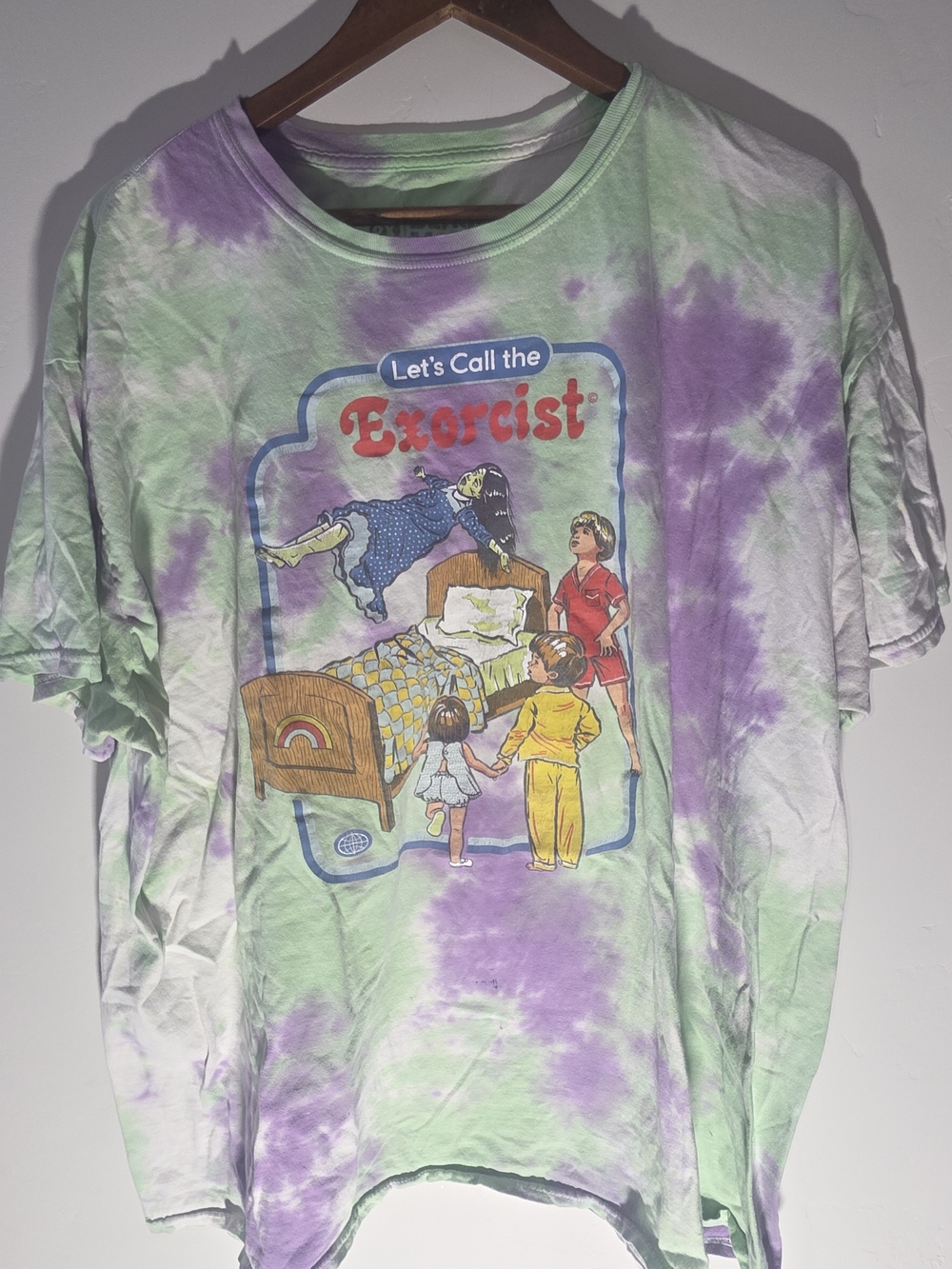 Black Matter Tie-Dye Graphic Tee — Green & Purple